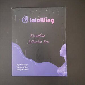 NIP Lala Wing Strapless Adhesive Bra Ladies Size E Reusable in Color Nude